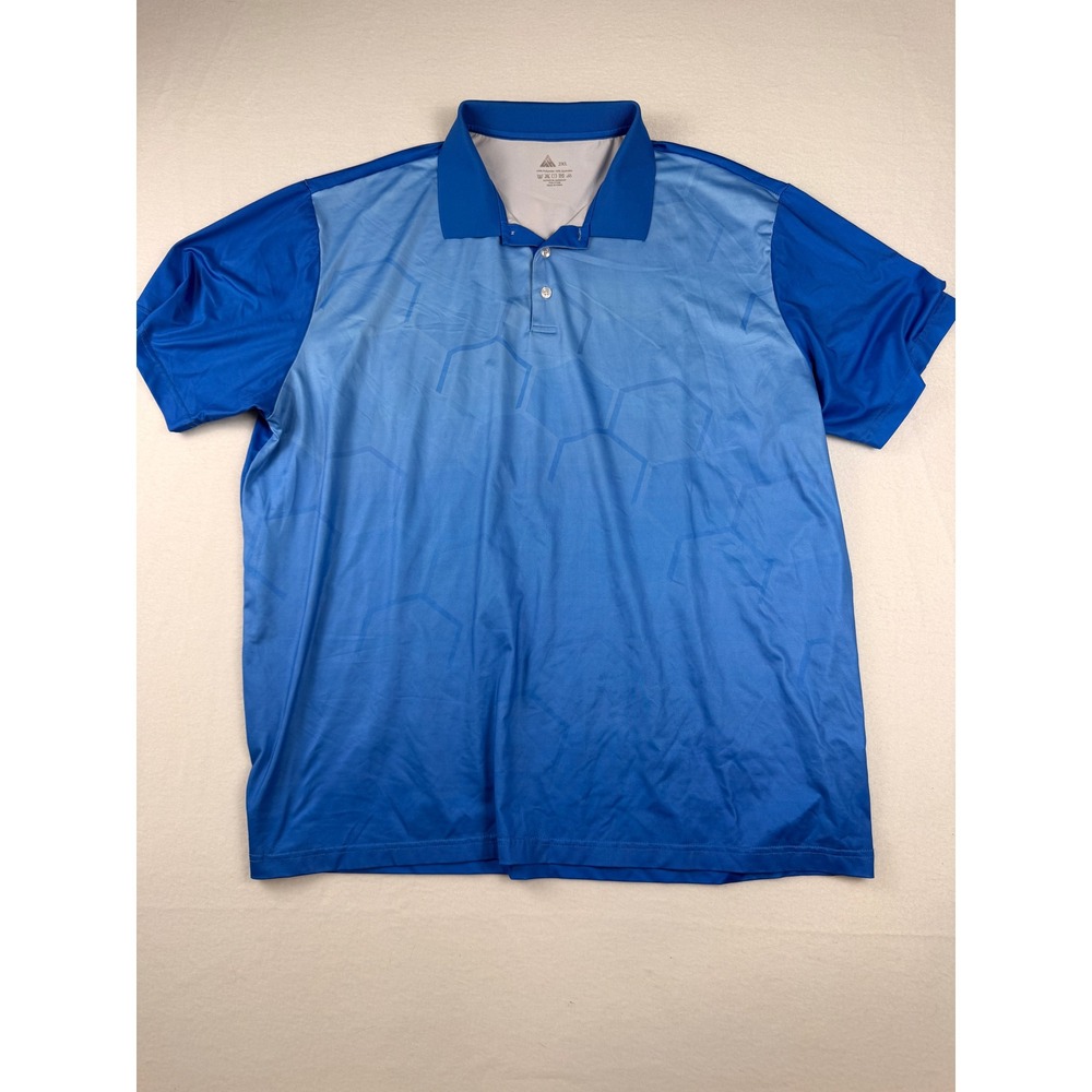 Zity Mens Blue Gradient Honeycomb Performance Golf Polo Shirt 2XL Short Sleeve